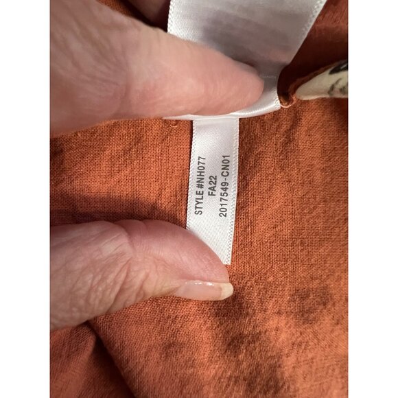 Womens Orange Tiered Midi Dress With Long Sleeves & Cutout Detail By Madewell - Picture 9 of 10